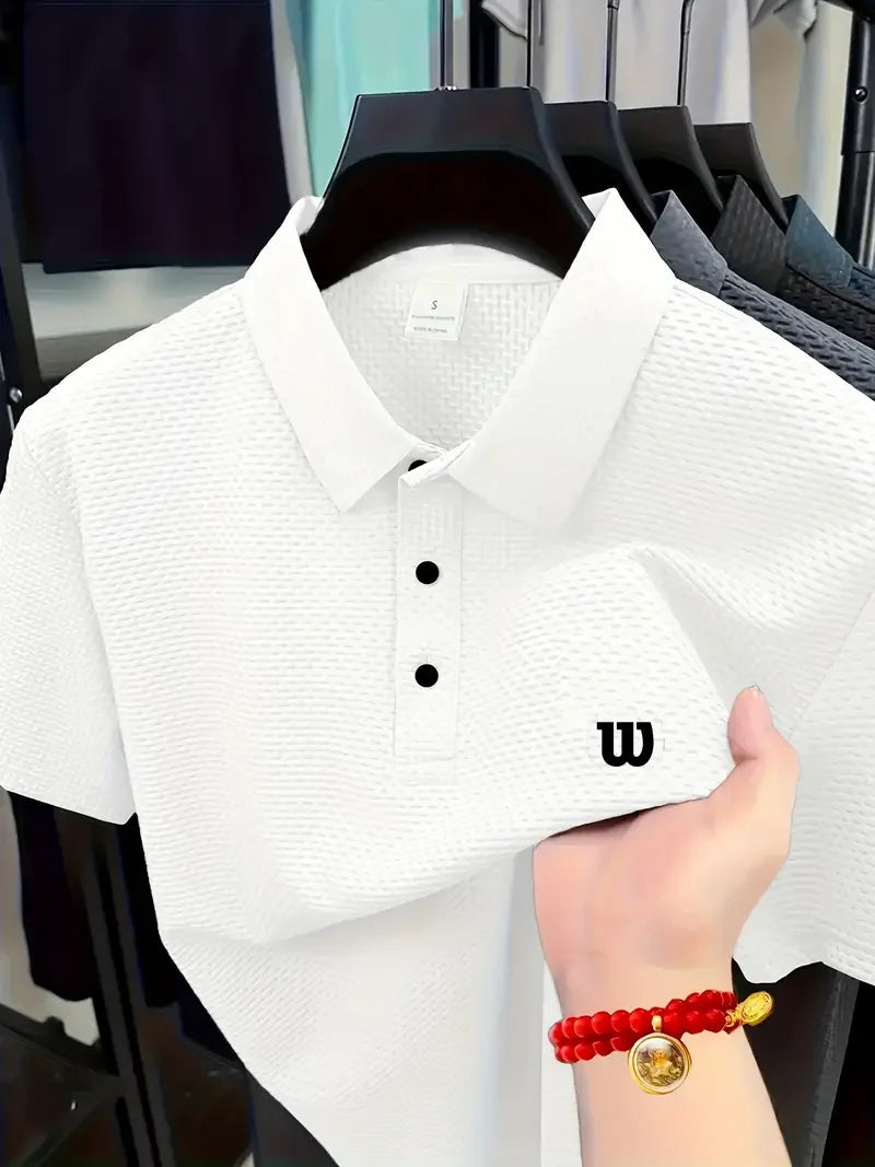 2025 new men's top, men's ice silk Polo, is cool, breathable and made of comfortable fabric Don't Taxe That