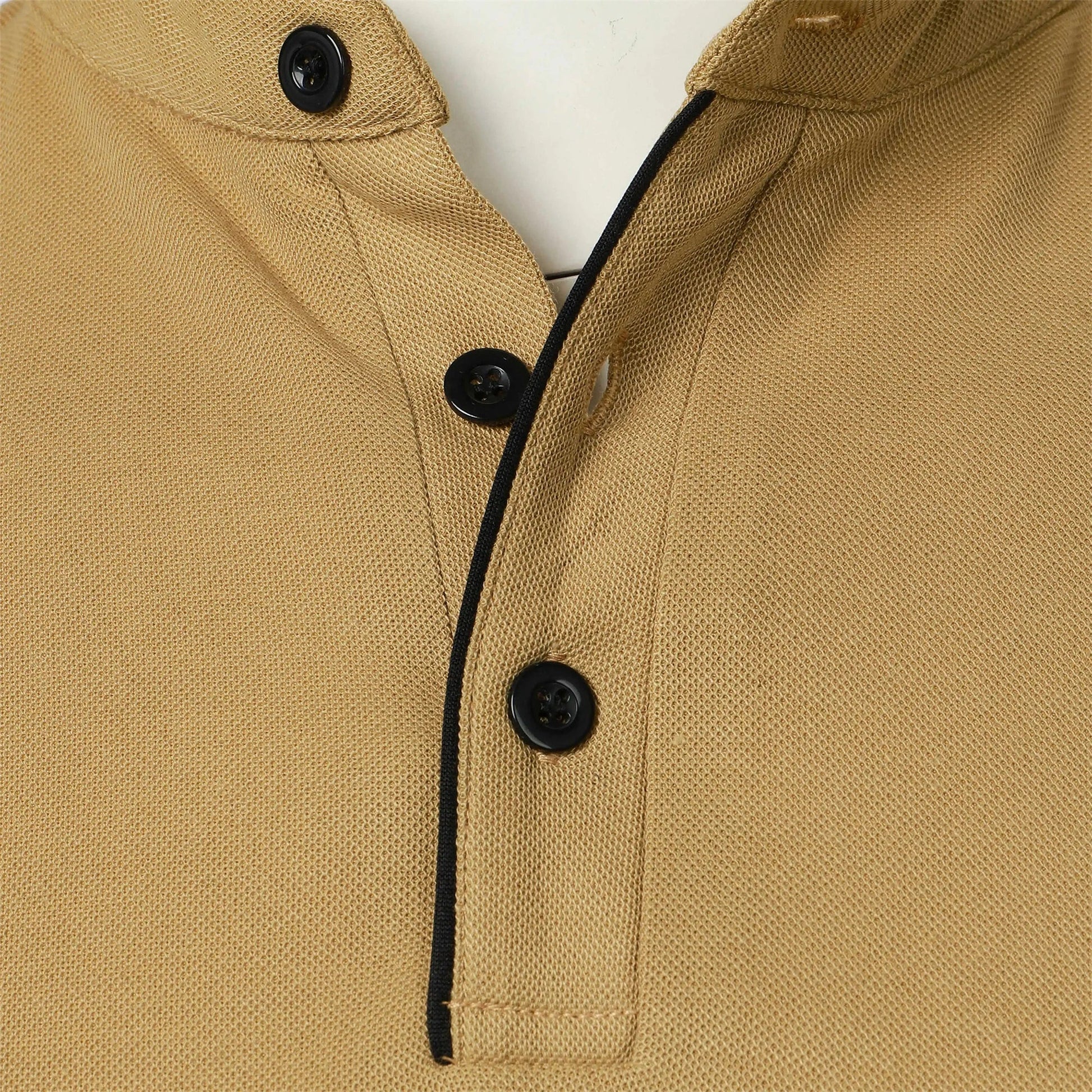 Men's short-sleeved stand-up collar top casual fashion daily solid color short-sleeved stand-up collar T-shirt casual top Don't Taxe That