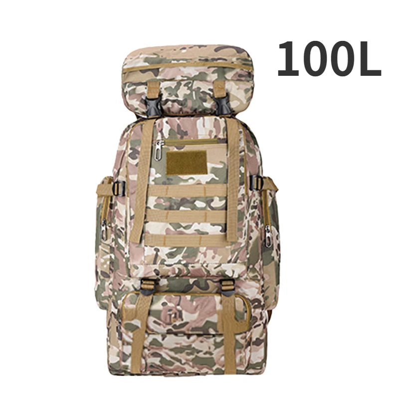 80L/100L  Mountaineering Bag Climb Bag Tactical Backpacks Large Backpack Outdoors Hiking Camping Travel Bags Don't Taxe That