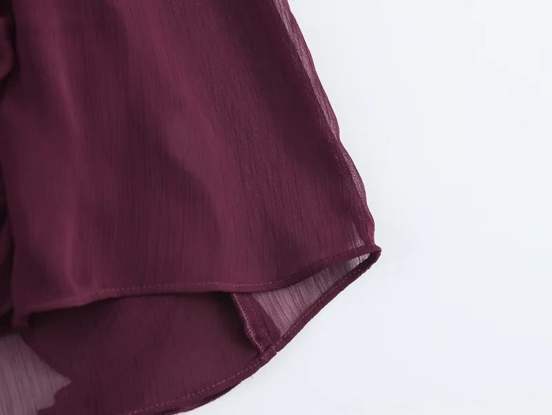 TRAF Ruffle Womens Blouses Semi Sheer Casual Blouses Woman Spring Fairy Shirts and Blouses for Lady Long Sleeve Tops Woman 2025 Don't Taxe That