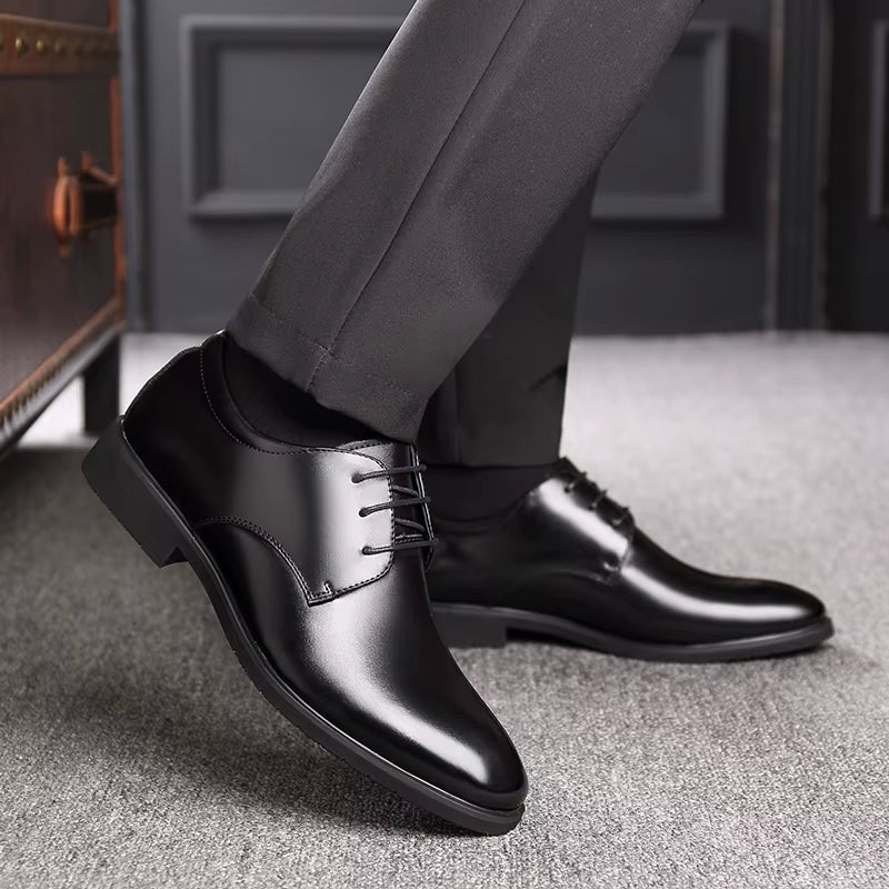 2025 New Men'S Quality Cowhide Leather Shoes British Business Extra Size 38-47 Soft Leather Man Split Leather Dress Shoes